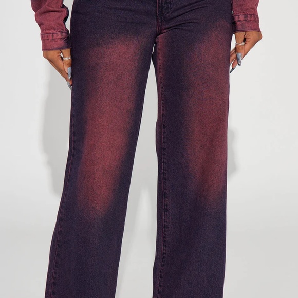 Never Going Back Tinted Non Stretch Wide Leg Jeans - Purple Tint - Picture 3 of 3